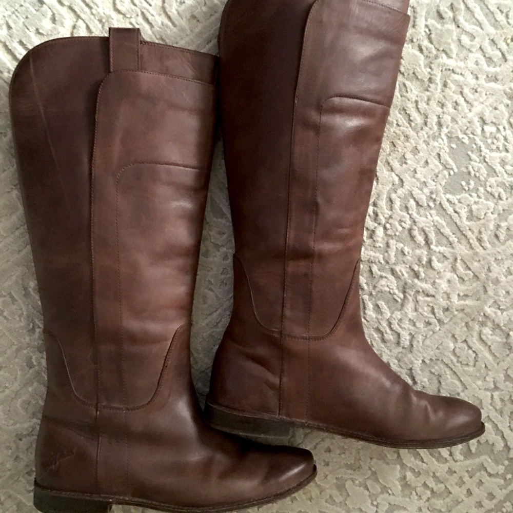 Frye Paige Tall Riding Boot ~ Size 8~Brown Leather